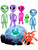 Inflatable Martian Alien Family And Spaceship Prop Toy Decorations Bundle