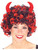 Adult's Black and Red Devil Demon Satan Wig with Horns
