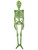 4' Green Hanging Plastic Skeleton Creepy Halloween Decoration