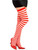 Women's Sexy Striped White and Red Thigh Highs Costume Stockings