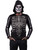 Adult's Mens Undead Bare Bones Skeleton Black Hooded Shirt Costume