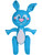 Large 22.5" Inflatable Blue Easter Bunny Rabbit Holiday Party Decoration