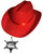 Child's Red Country Cow Boy Cowboy Hat And Badge Accessory Kit