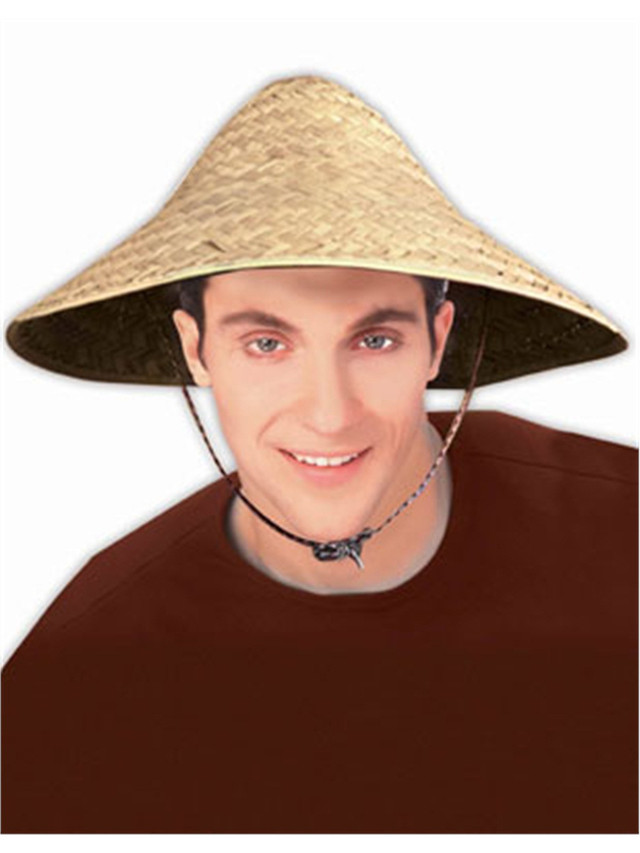 Straw Asian Rice Paddy Farmer Hat