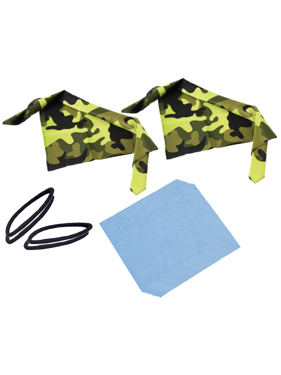 2 Camouflage Green Camo Bandana Face Mask DIY Kit
