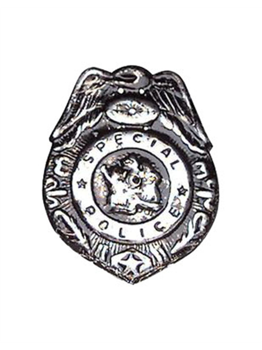 Metallic Metal Costume Accessory Cop Police Badge
