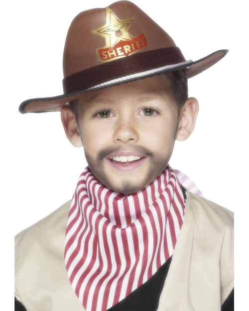 Smiffy's Cowboy Hat with Sheriff Badge - Brown