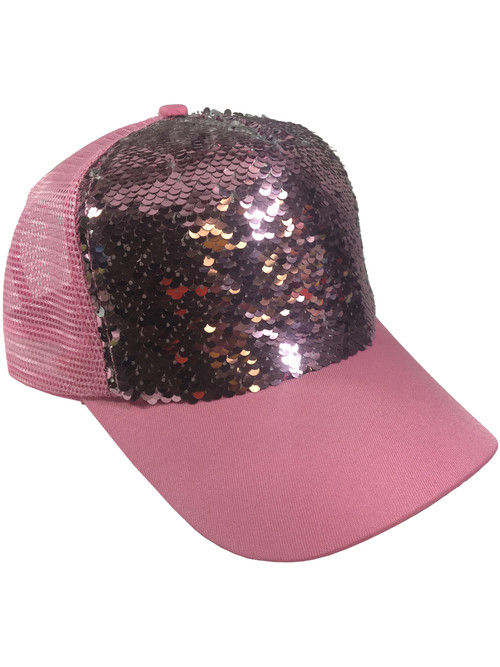 Pink sequins Twin Baseball cap trucker hat New Era Pink Hats for Boys for sale | eBay main image 2