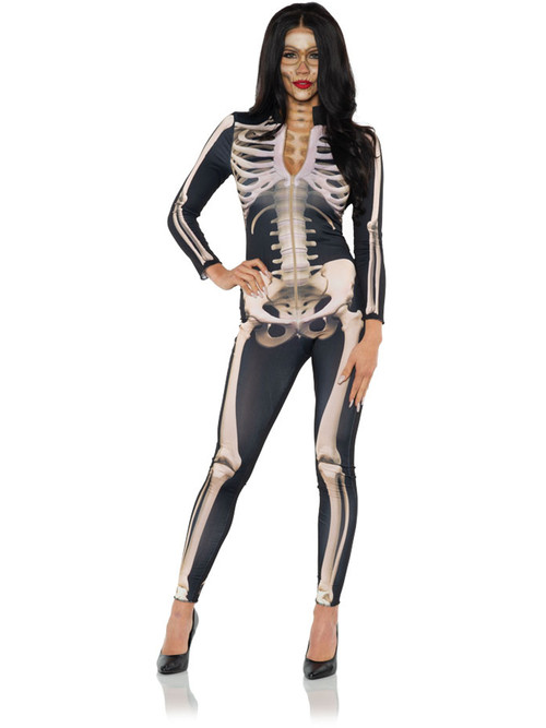 Skeleton Bones X-Ray Womens Costume Jumpsuit