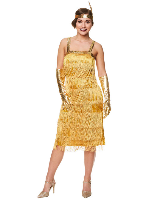 gold flapper dress costume Great Gatsby Art Deco 1920s Flapper Beaded Dress Size Small Costume Gold