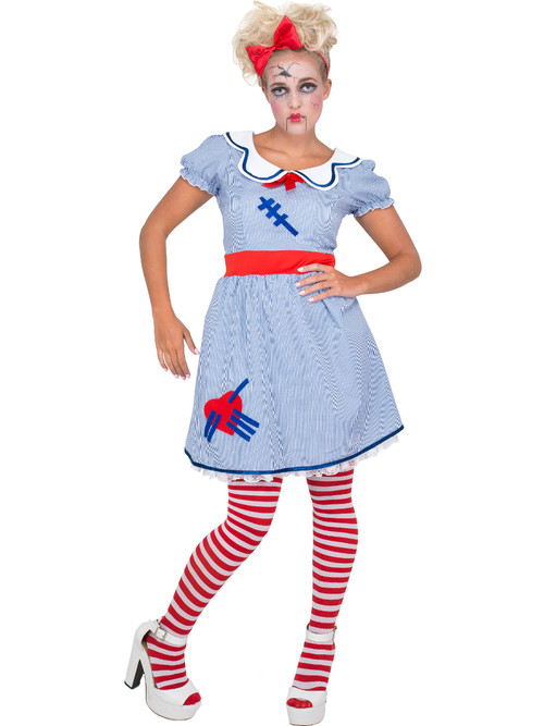 Scary Porcelain Doll Dress Women's Costume