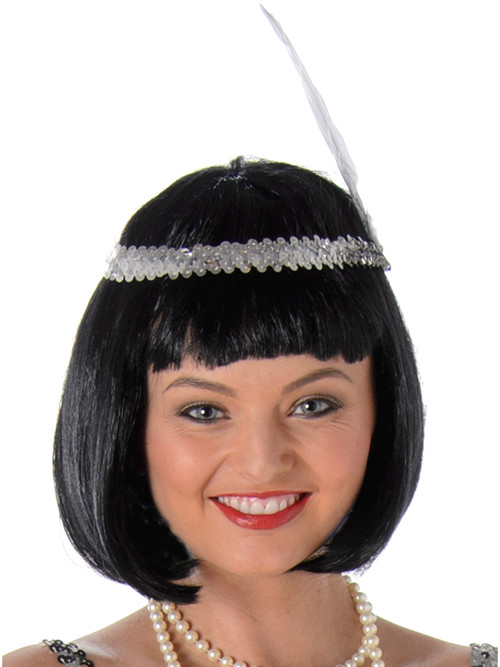 20s Flapper Silver Sequin Headband
