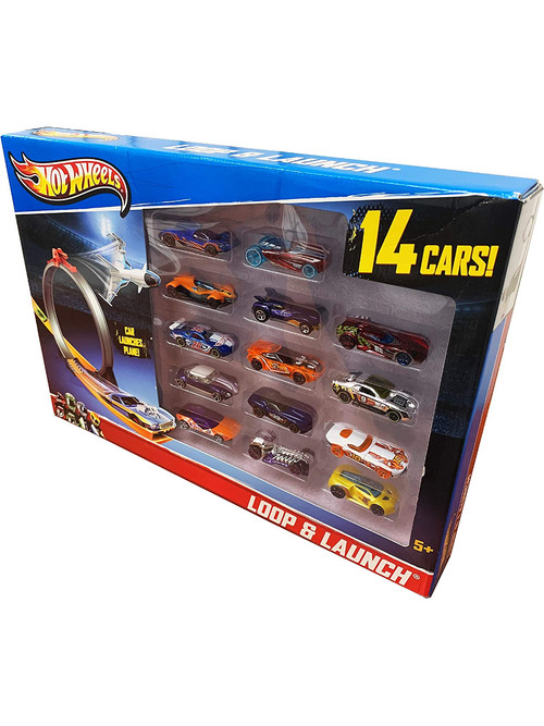 Hot Wheels 14 Cars Car Launcher Plane Playset