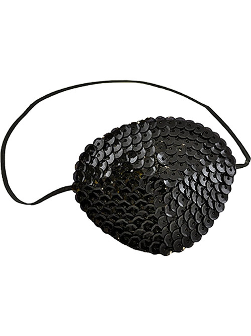 Black Sequin Eye Patch Costume Accessory