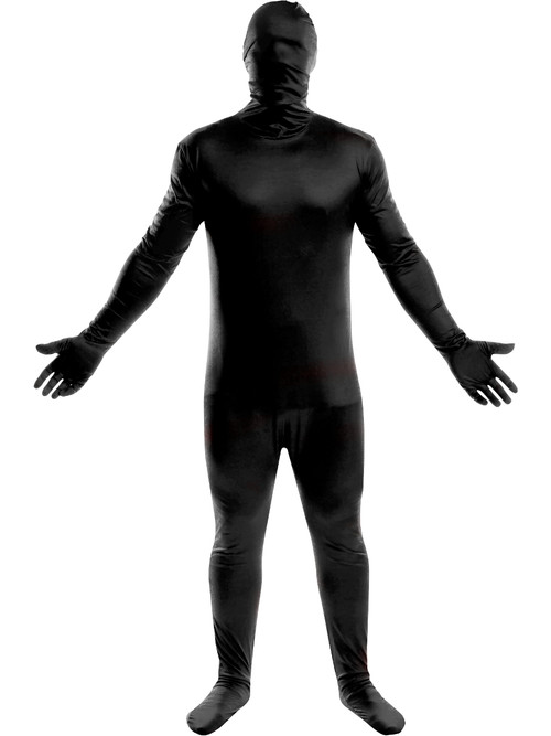 Basic Black Spirit Bodysuit Men's Costume