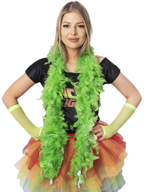 60g Green Feathered Boa Costume Accessory
