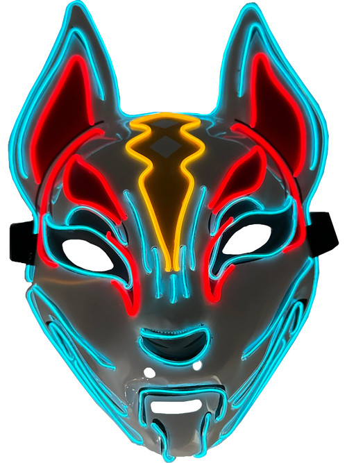 Psychic Cat Mask 3Color Aqua Red Yellow Party Wire EL Light Up Accessory