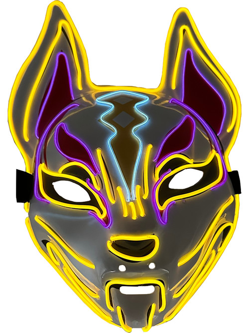 Psychic Cat Mask 3Color Aqua Purple Yellow Party Wire EL Light Up