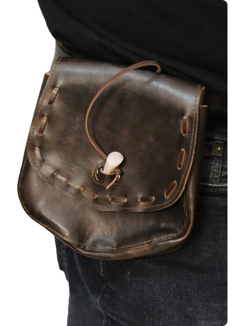 Leatherlike Old Ages Medicine Bag With Tooth Closure