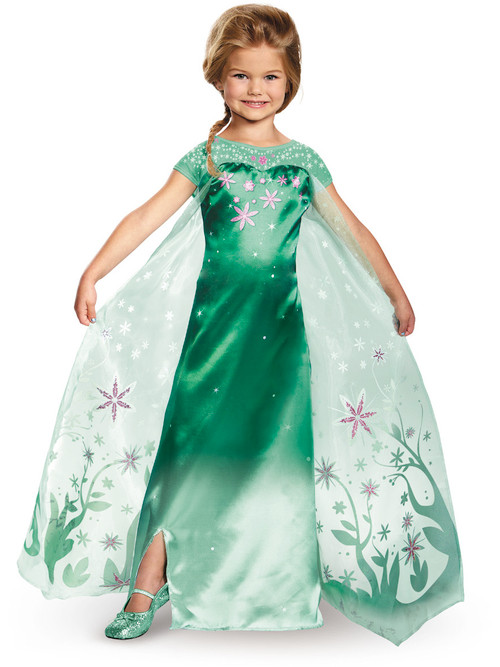 Girls Deluxe Elsa Frozen Fever Dress 