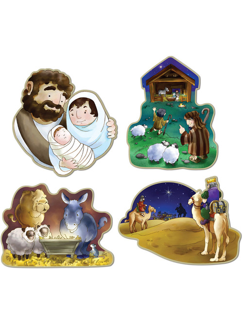 Set Of 4 Nativity Scene Cutouts
