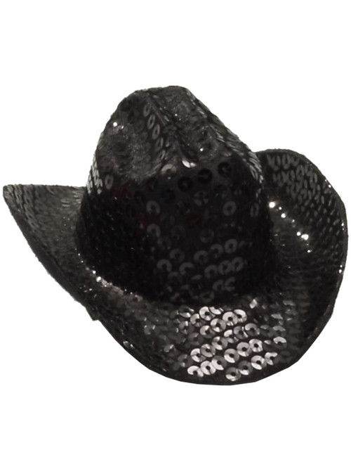 Mini Black Sequin Cowboy Hat