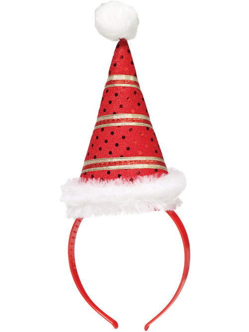 Red And Gold Santa Headband Hat