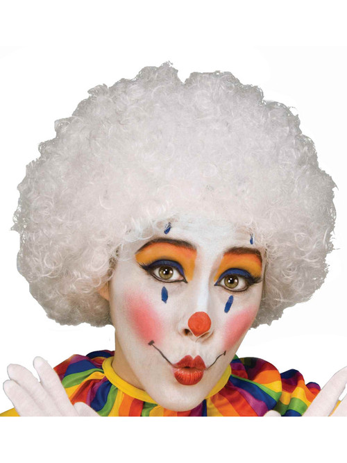 White Afro Clown Wig