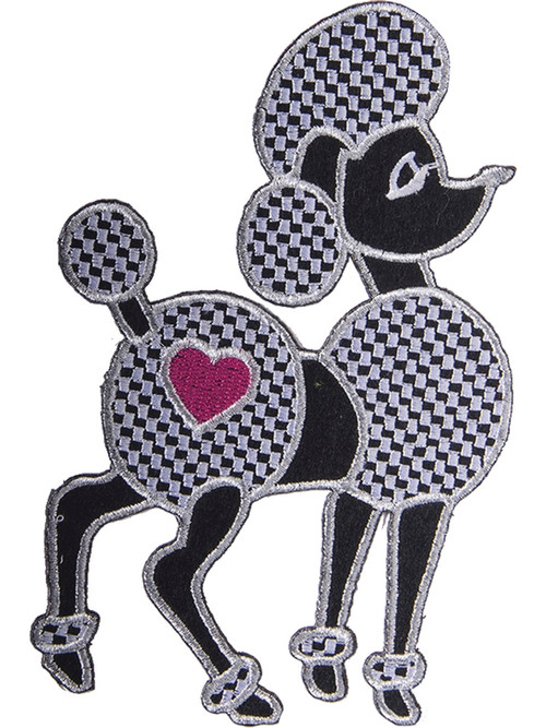 Embroidered Pink Poodle Applique