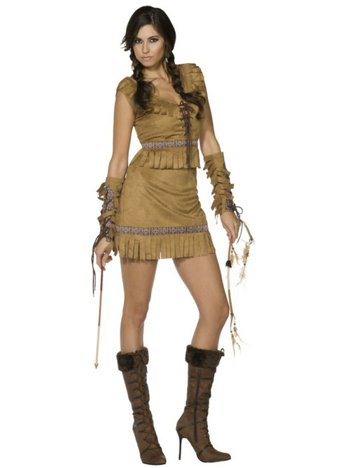 brown pocahontas dress Women's modern pocahontas outfit