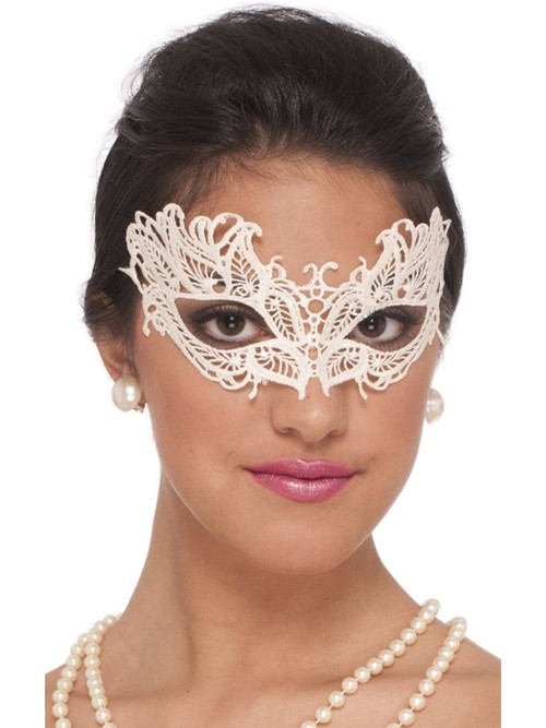 White Lace Masquerade Eye Mask
