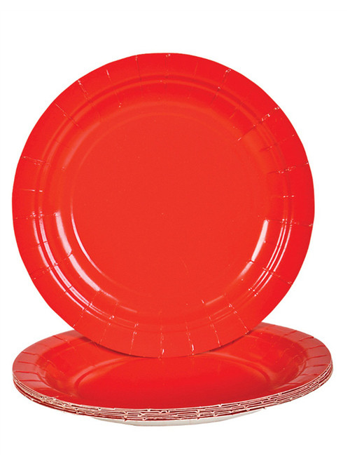 Lot of 25 7" Red Paper Plates