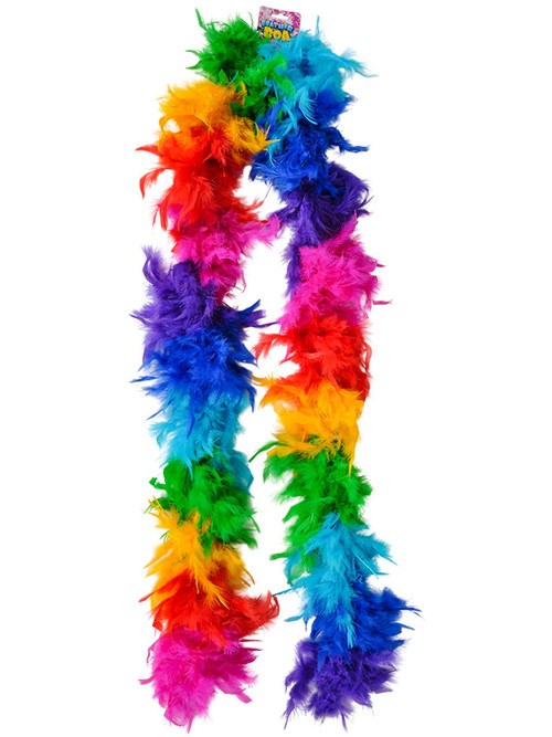 Deluxe 6' Rainbow MultiColor 72" Costume Feather Boa