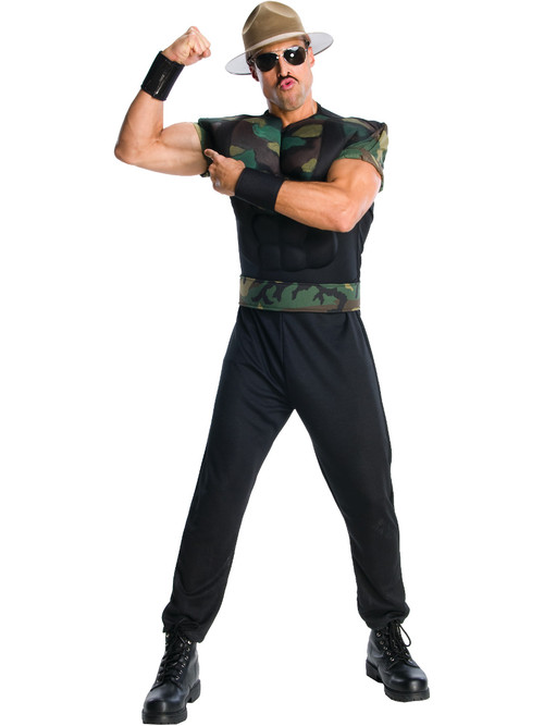 Mens WWE WWF Wrestling Sergeant Sargent Sgt. Slaughter Costume