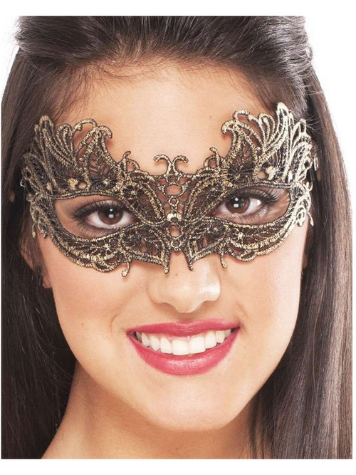 Gold Lace Masquerade Eye Mask