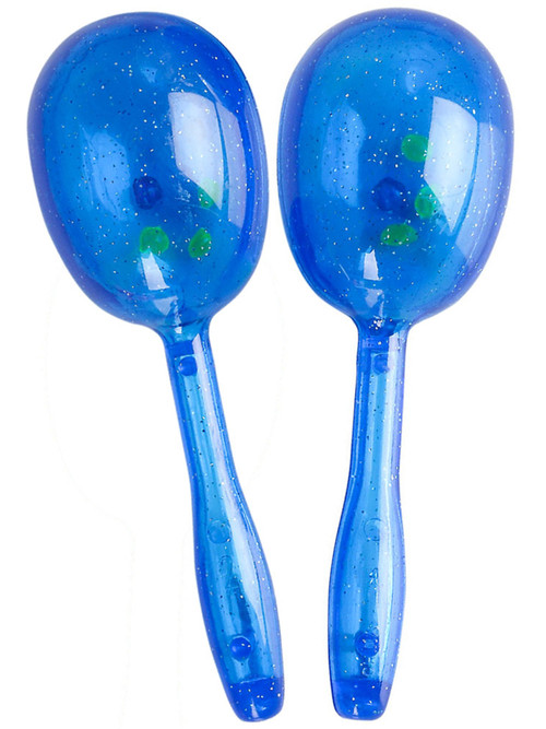 2 Blue Glitter Maraca Toys