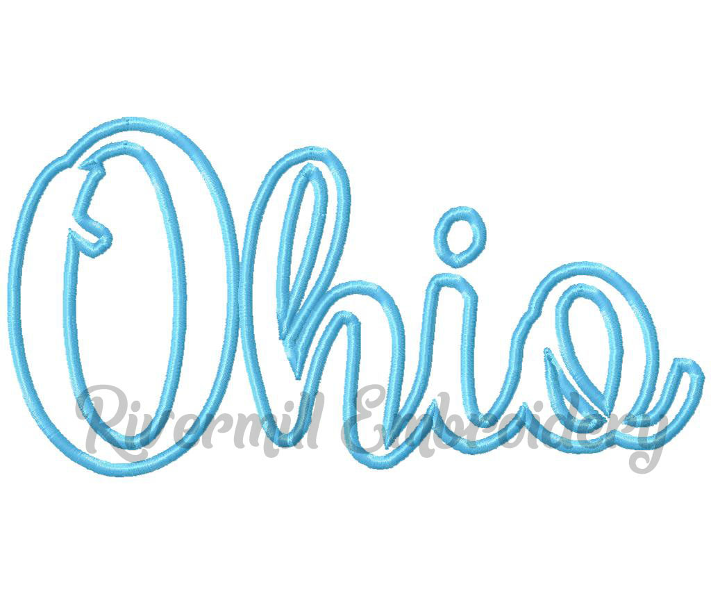 Applique Ohio Machine Embroidery Design - Rivermill Embroidery
