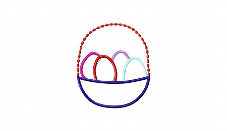 Easter Basket With Eggs Applique Machine Embroidery Design - Rivermill ...
