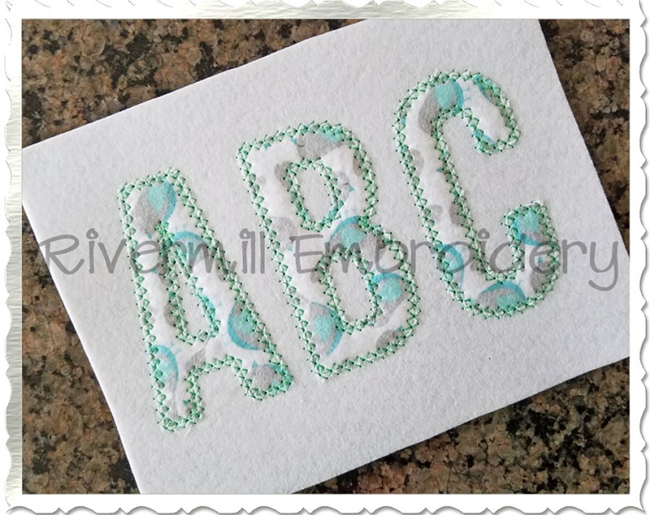 Large Farm Style Font Machine Embroidery Font Alphabet - Rivermill  Embroidery