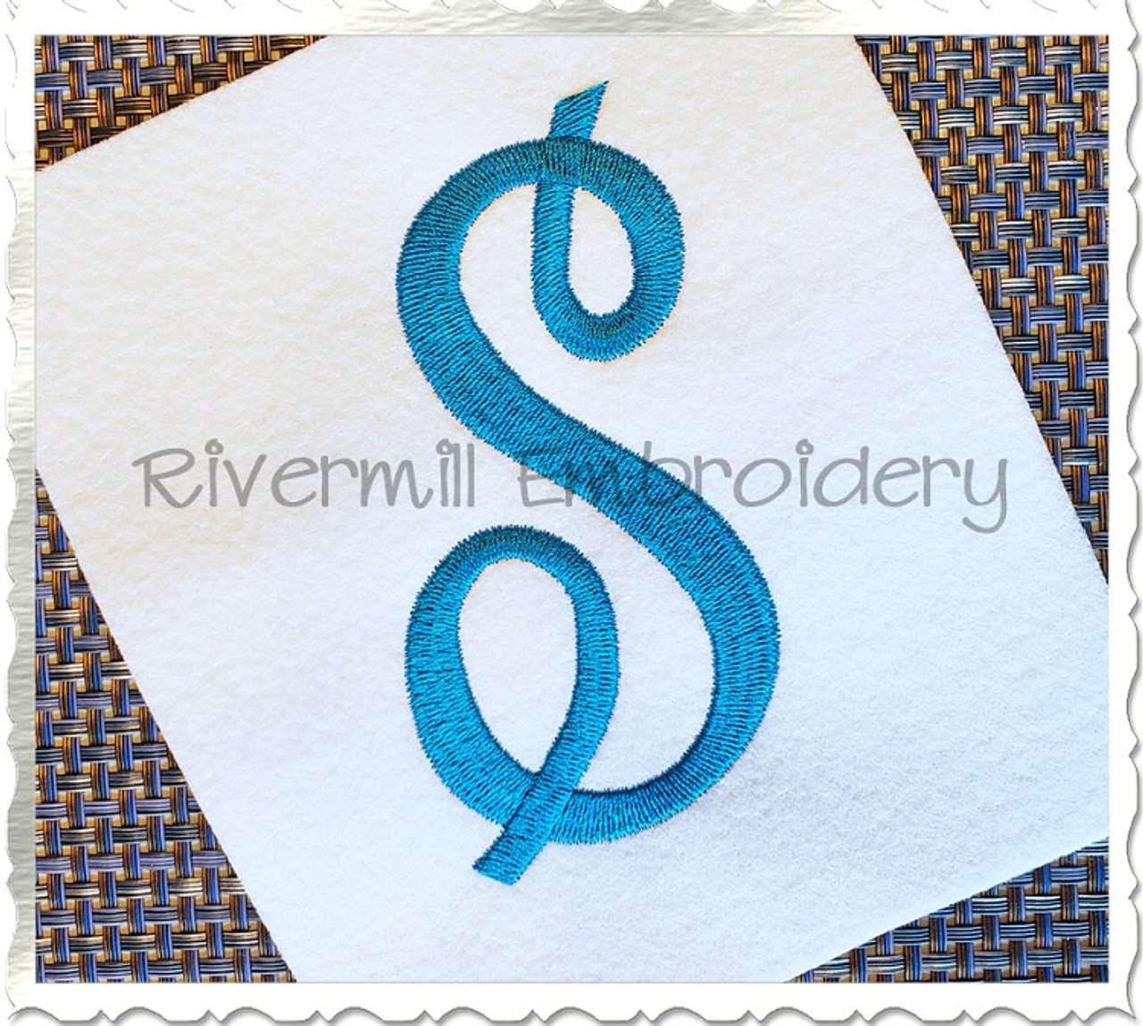 Edwardian Machine Embroidery Font Monogram Alphabet Cursive 