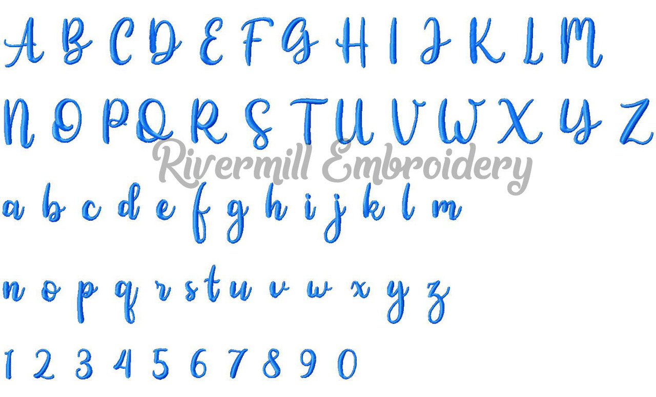 Peanut Butter Font Machine Embroidery Font Alphabet Rivermill Embroidery