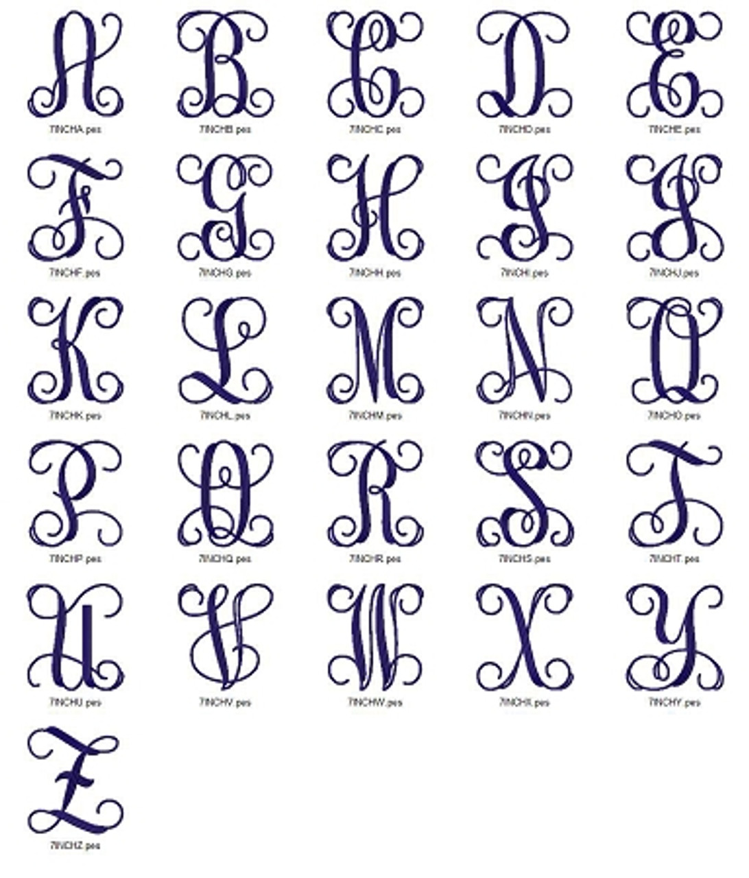 Large Intertwined Monogram Machine Embroidery Font Alphabet Rivermill   Vinemonolargejpg1  46658.1605293240 