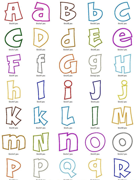 Large Cricket Applique Machine Embroidery Font Alphabet - Rivermill ...