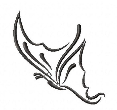Butterfly Outline Machine Embroidery Design (2) Rivermill Embroidery