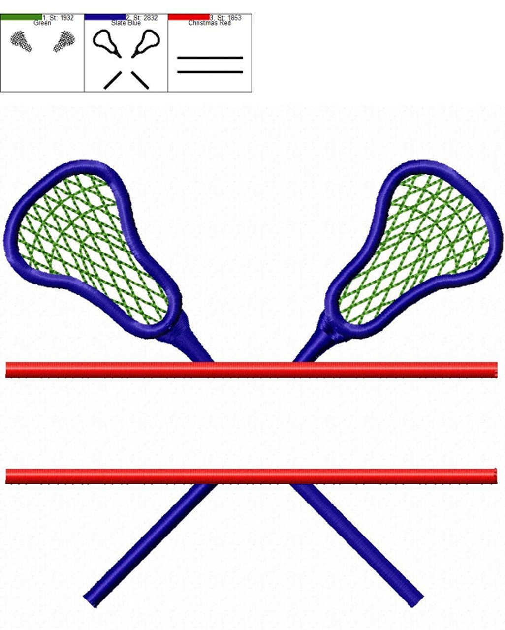 Art of Embroidery - Crossed Lacrosse Sticks