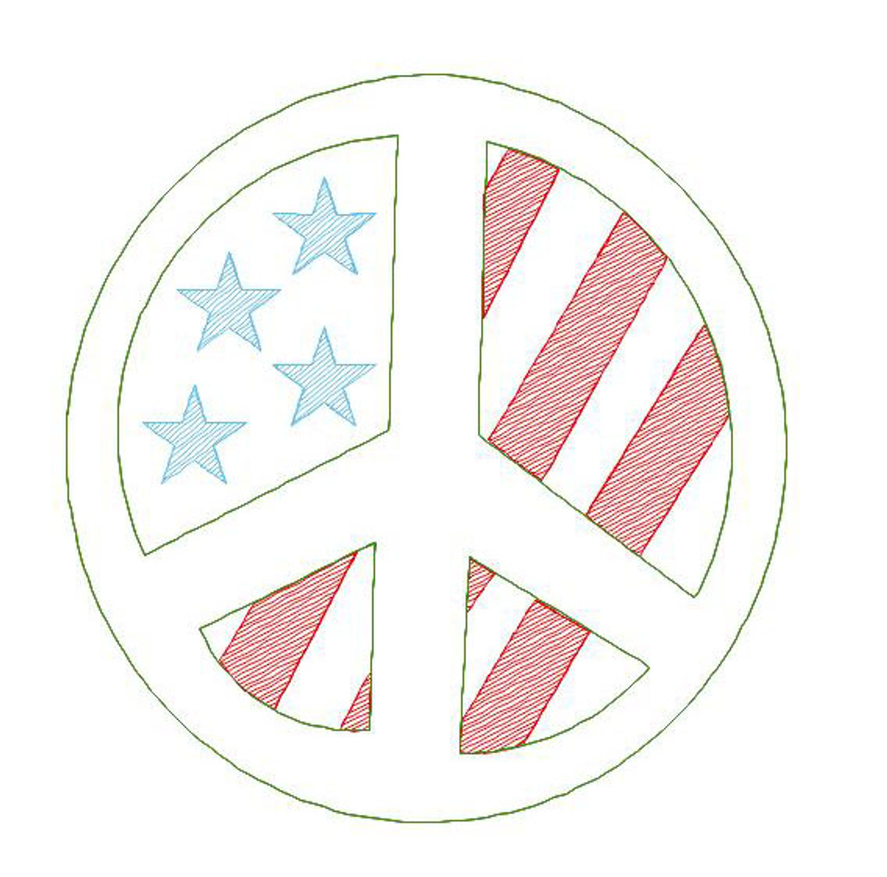 Vintage Style American Flag Peace Sign Machine Embroidery Design - Rivermill Embroidery vintage-style-american-flag-peace-sign-machine-embroidery-design-rivermill-embroidery