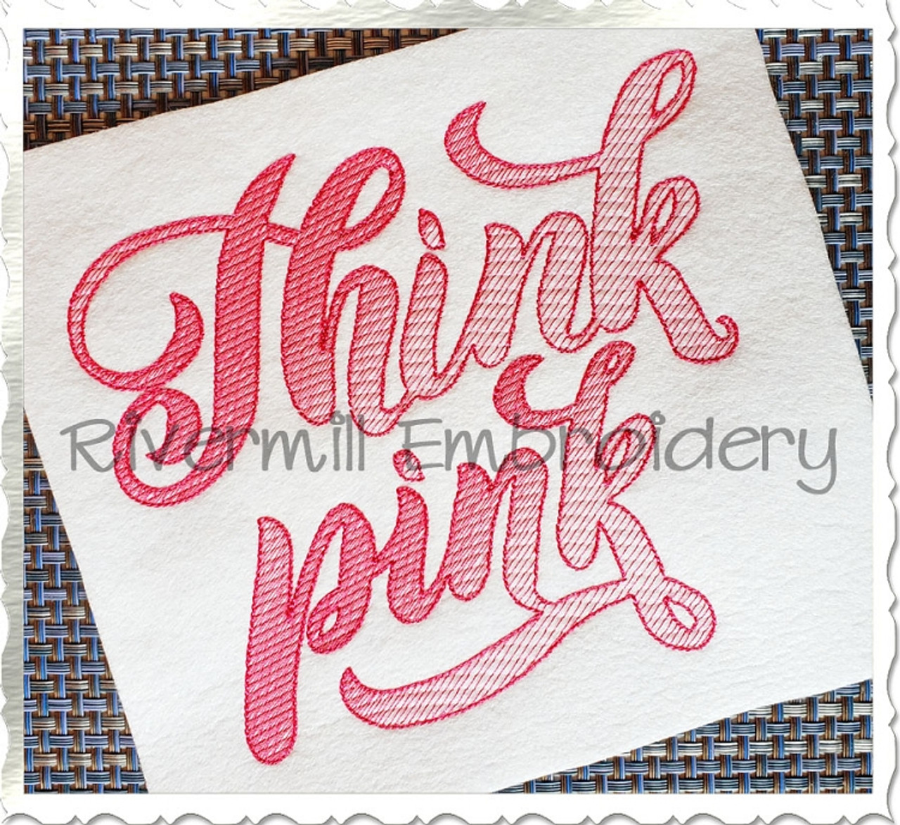 Sketch Style Think Pink Machine Embroidery Design Rivermill Embroidery Sketch Style Think Pink Machine Embroidery Design Rivermill Embroidery