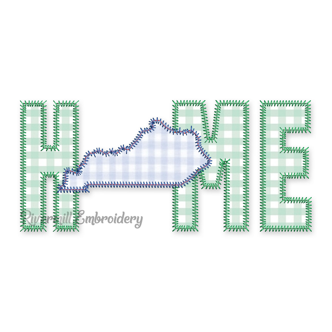 Zig Zag Applique Kentucky Home Machine Embroidery Design