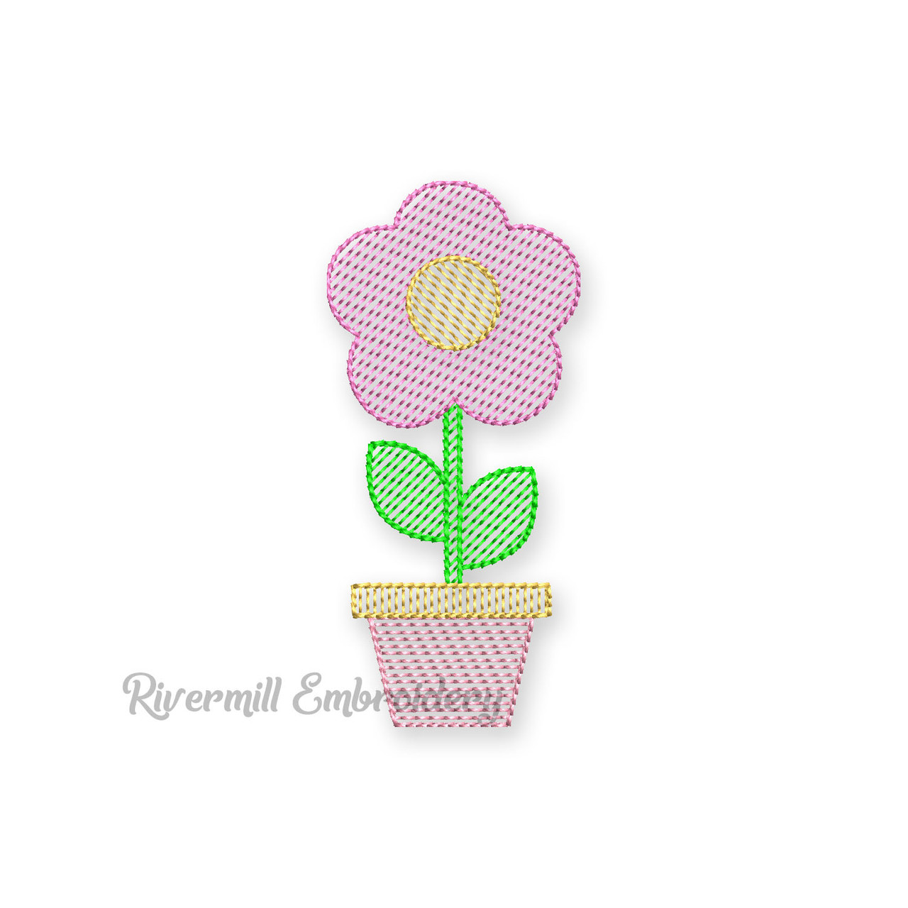 Applique Flower Machine Embroidery Design - Rivermill Embroidery