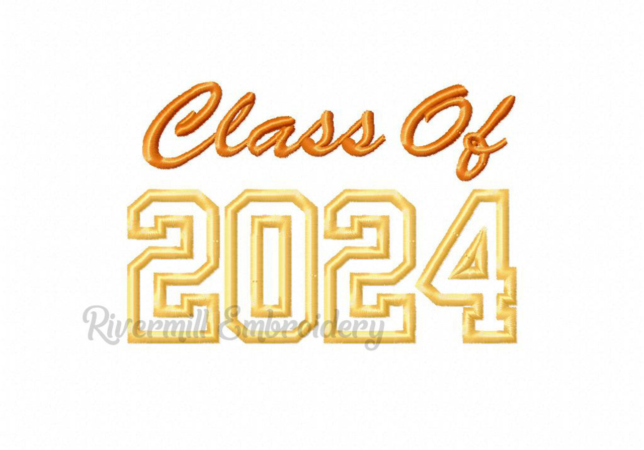 Class of 2024 Applique Machine Embroidery Design - Rivermill Embroidery